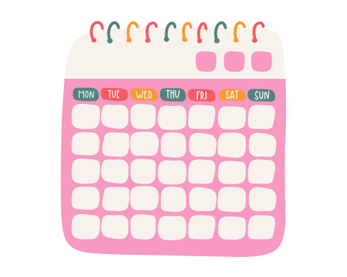 A drawing of a calendar page