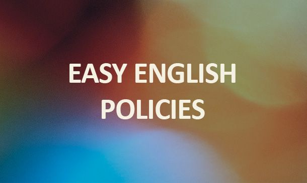 Text Image that says 'Easy English Policies'